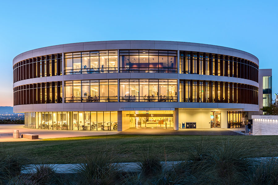 A view of the William H. Hannon Library on LMU's campus.