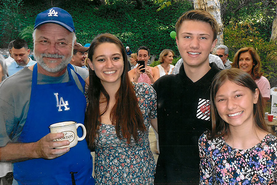Ron Valenta ’80 with his family: Haleigh Rose, Frank, and Dani.