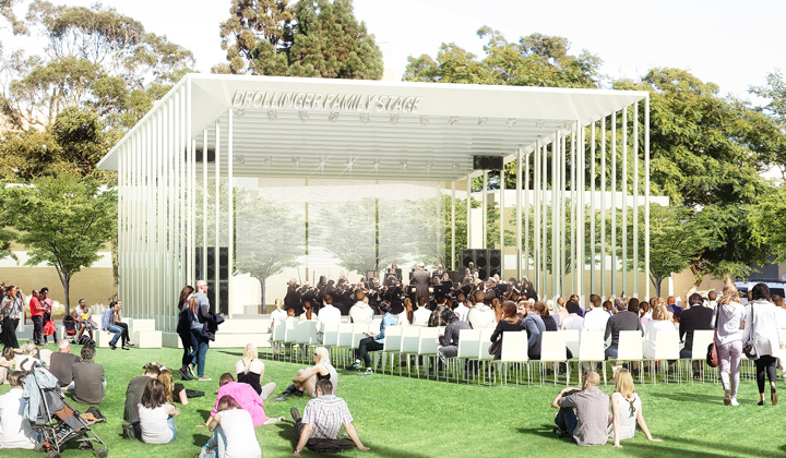 A rendering of the Drollinger Family Stage at LMU