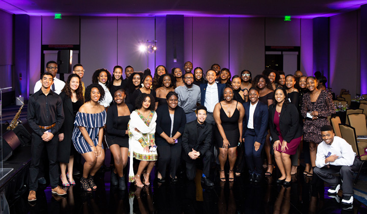LMU students and alumni at the African American Alumni Association Gala